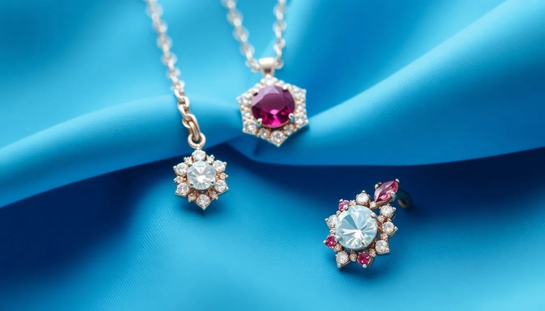 Jewelry blue background