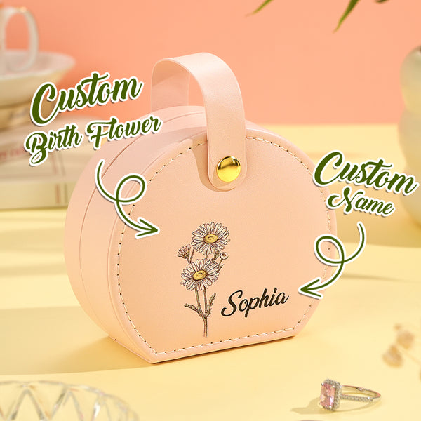 Custom Birth Flower Jewelry Box