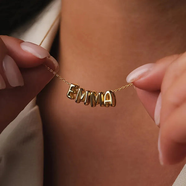 Custom Bubble Name Necklace