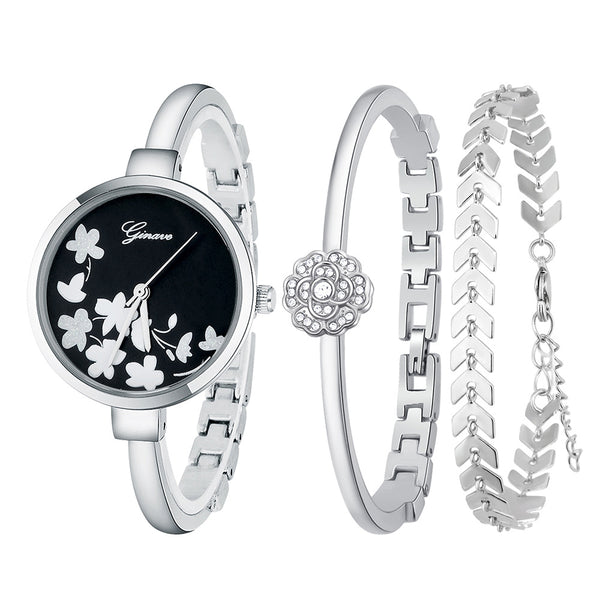 Stylish Quartz Women’s Watch – Round Dial Alloy Band 36mm
