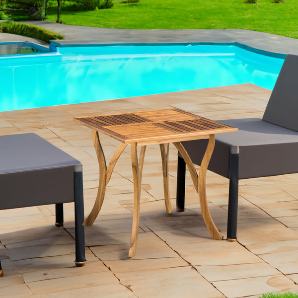 Hermosa 31.5" Square Outdoor Teak Wood Table – Acacia Patio Dining Table