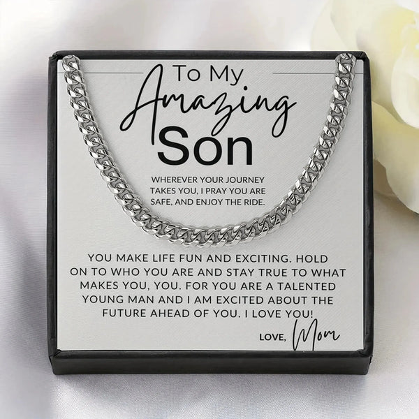 To My Amazing Son – Stylish Stainless Steel Cuban Chain