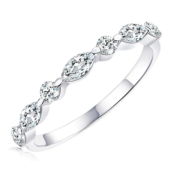 Eternal Moissanite Silver Ring 0.6ct Size 9.5