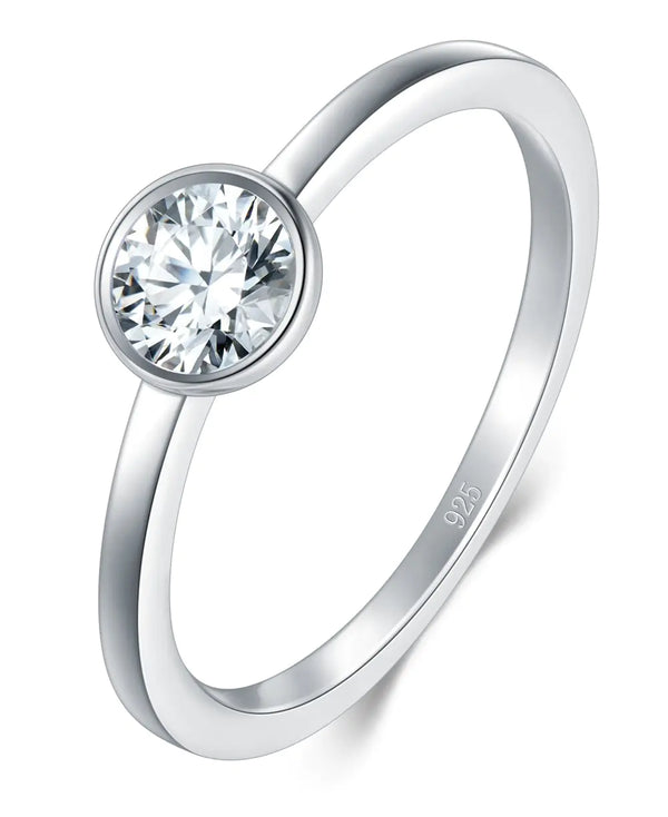 Sterling Silver CZ Eternity Band Ring Size 6