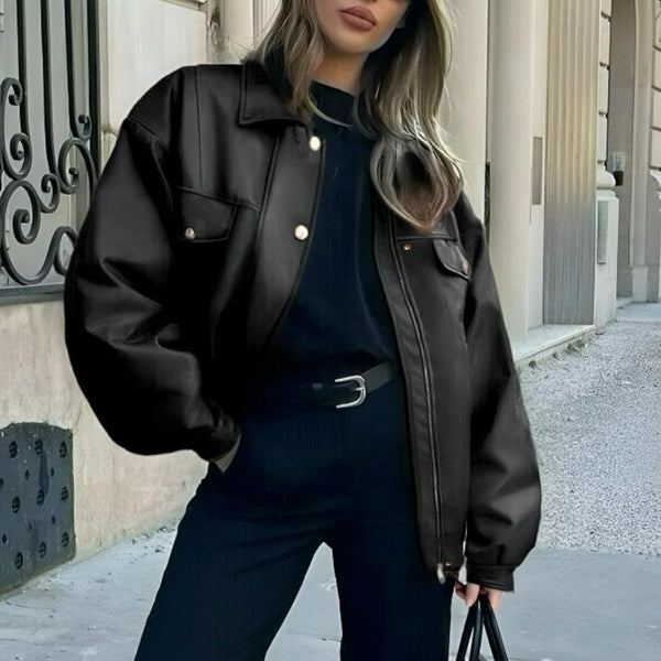 Women’s Faux Leather Motorcycle Jacket