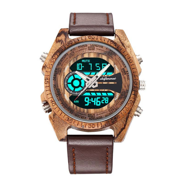 Antique Natural Wooden Men's Watch by Shifenmei