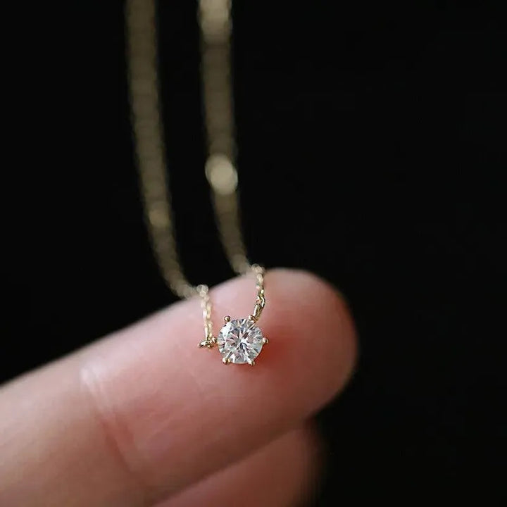 925 Silver 14k Gold Plated Zircon Necklace - themiraclebrands.store