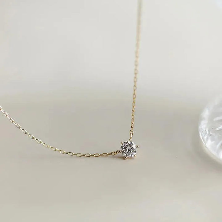 925 Silver 14k Gold Plated Zircon Necklace - themiraclebrands.store