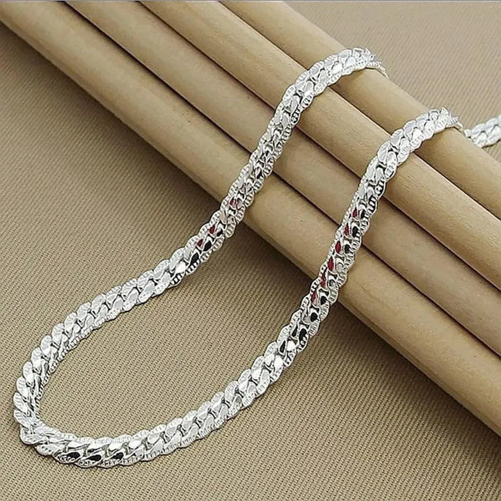 925 Silver 6MM Chain Necklace & Bracelet - themiraclebrands.store