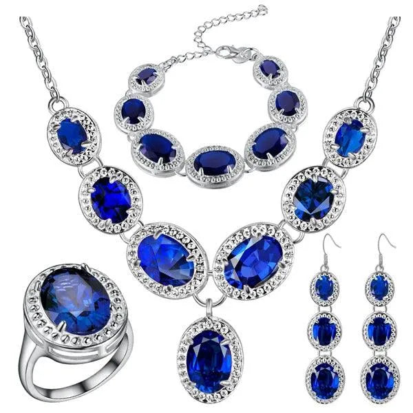 925 Silver Jewelry Set: Earrings, Pendant Necklace, Rings, Bracelet - themiraclebrands.com