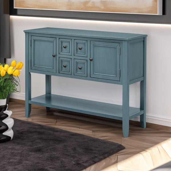 TREXM Dark Blue Vintage Console Table