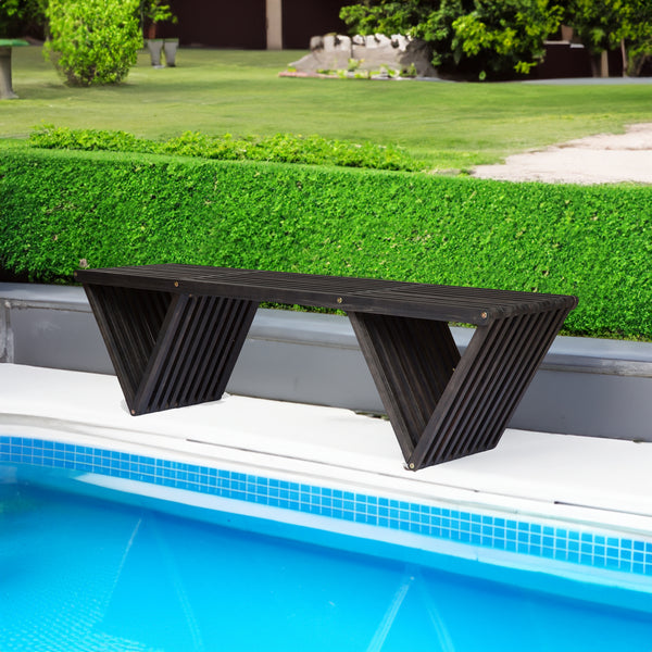 Metropol Bench Dark Grey Acacia Wood