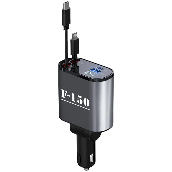 ELENAT 60W Fast Retractable 4-in-1 Car Charger