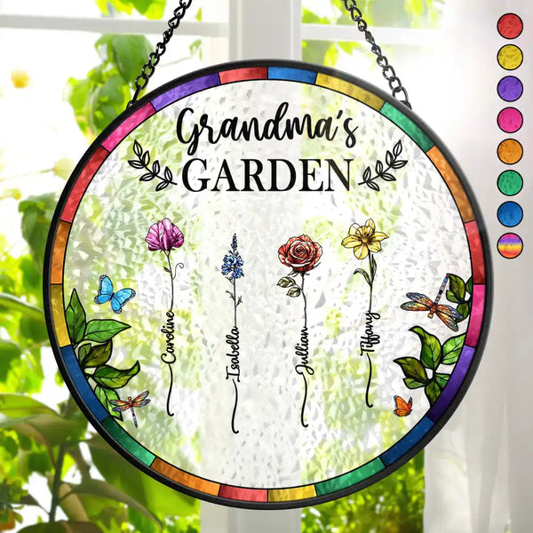 Birth Flower Grandma's Garden - Personalized Suncatcher