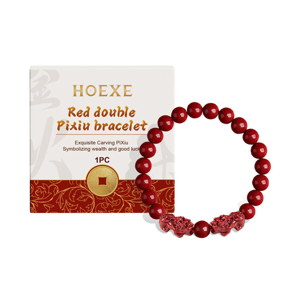 Red Double Pixiu Bracelet – Luck, Wealth & Protection