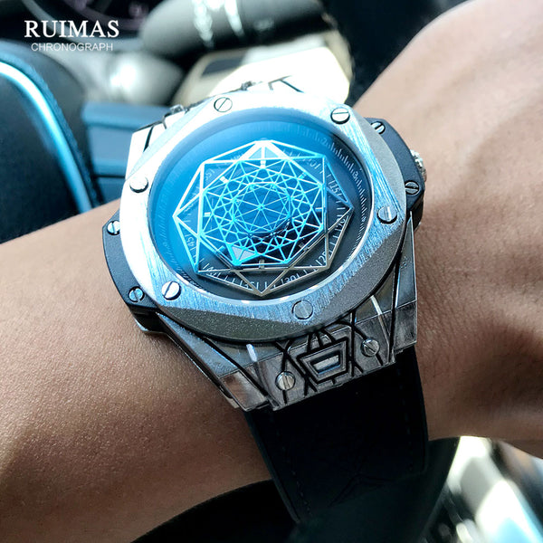RUIMAS Military Leather Quartz Watch for Men