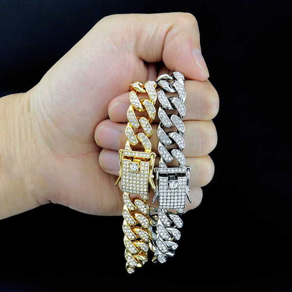 Diamond Cuban Chain Bracelet - Hip-Hop Style