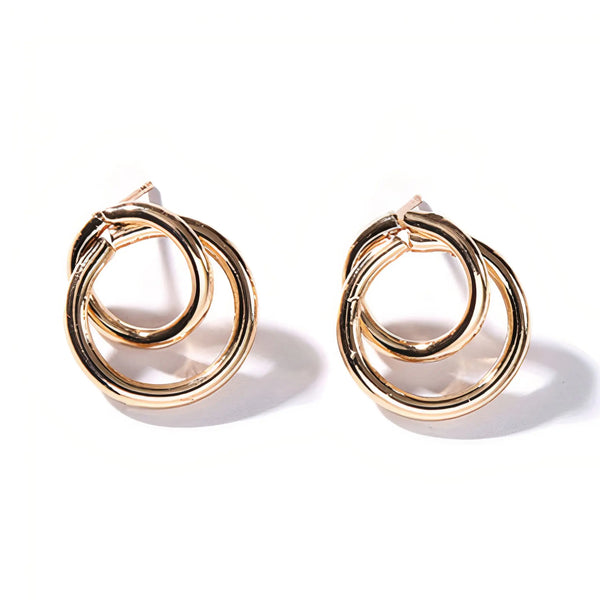 Alheli Double Loop Earrings – Gold Plated 1.5"
