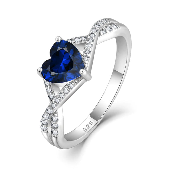 Sterling Silver Infinity Heart Birthstone Ring