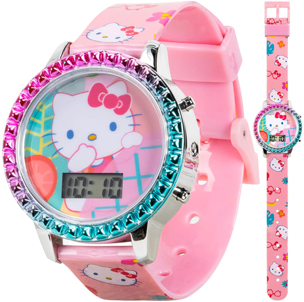 Hello Kitty Girls Digital LCD Watch with LED Light Show