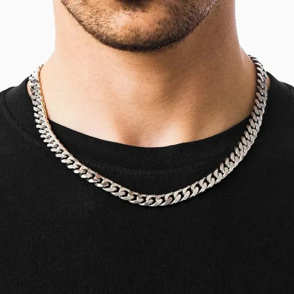 Stainless Steel Cuban Chain Necklace - Simple Gold Choker