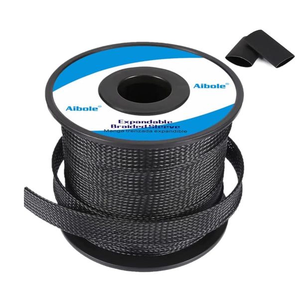 FlexiGuard 100ft Braided Cable Sleeve - 1/4inch Black