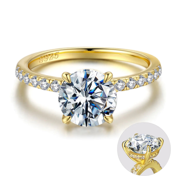 Radiant CZ Solitaire Ring 2ct 14K Gold Plated Size 9.5