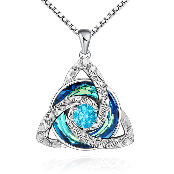 Celtic Birthstone Necklace Sterling Silver