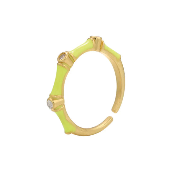 Angie Stackable Ring – Gold Plated with CZ & Enamel