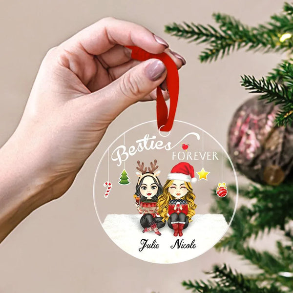 Besties Forever Custom Engraved Ornaments - themiraclebrands.com