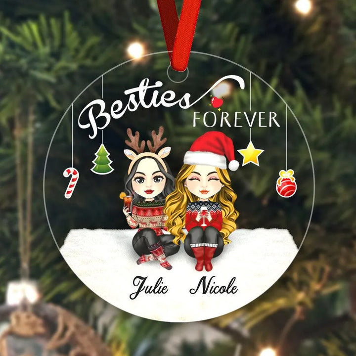 Besties Forever Custom Engraved Ornaments - themiraclebrands.com