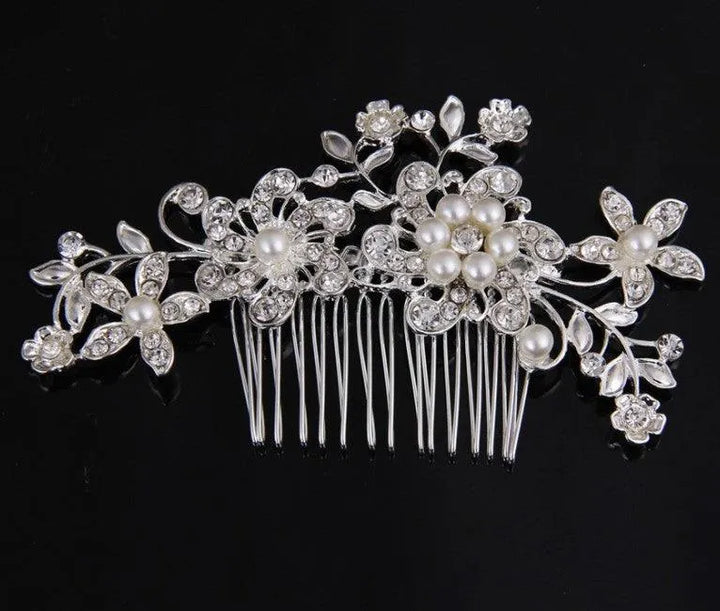 Bridal Rhinestone & Pearl Hair Comb | Wedding Dress Accessories - themiraclebrands.com