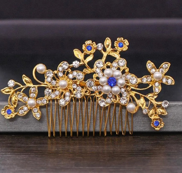 Bridal Rhinestone & Pearl Hair Comb | Wedding Dress Accessories - themiraclebrands.com