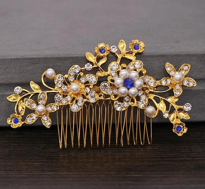 Bridal Rhinestone & Pearl Hair Comb | Wedding Dress Accessories - themiraclebrands.com