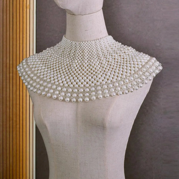 Bridal Shoulder Necklace Fashion Body Chain Pearls Beaded Women Layered Choker Wedding Accessories - themiraclebrands.com