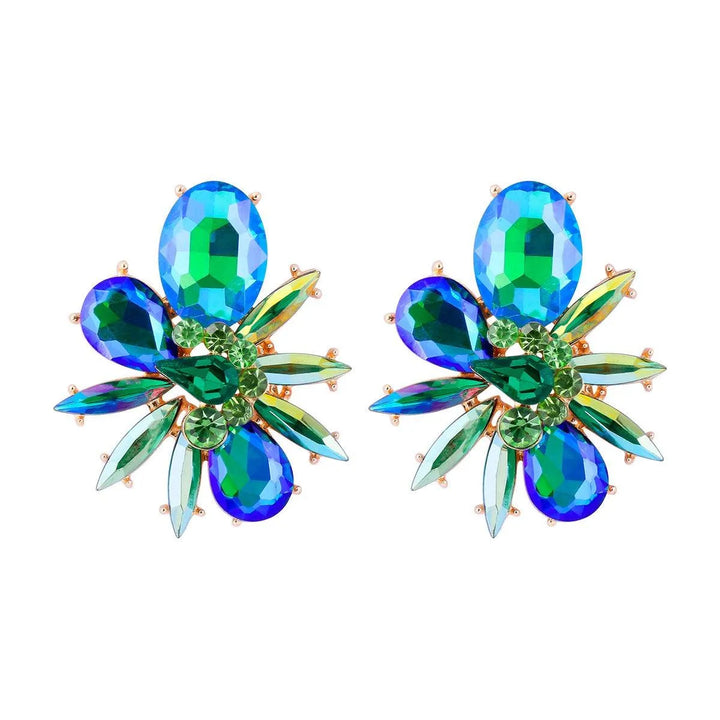 Colorful Diamond Leaf Flower Earrings - themiraclebrands.com