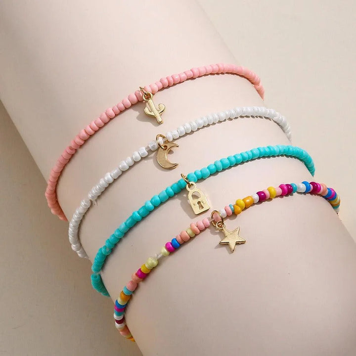 Colorful Rice Ball Feet Chain - Electroplated Alloy Foot Jewelry - themiraclebrands.com
