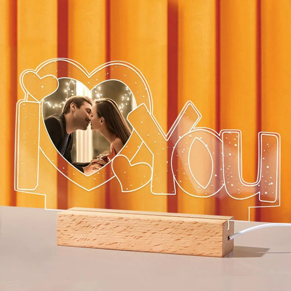 Custom Acrylic I Love You Photo Night Light - themiraclebrands.com