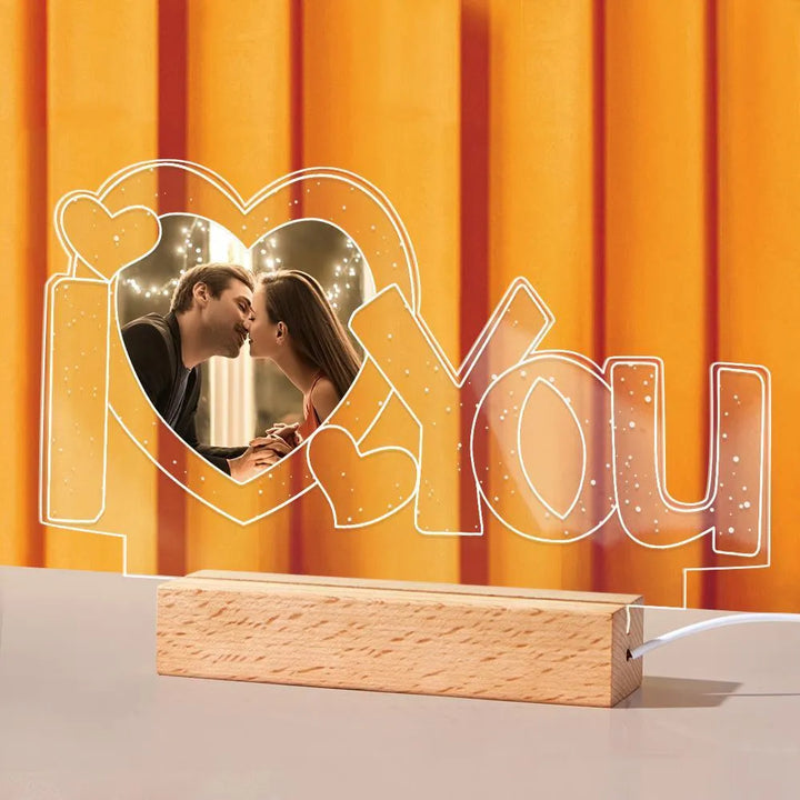 Custom Acrylic I Love You Photo Night Light - themiraclebrands.com