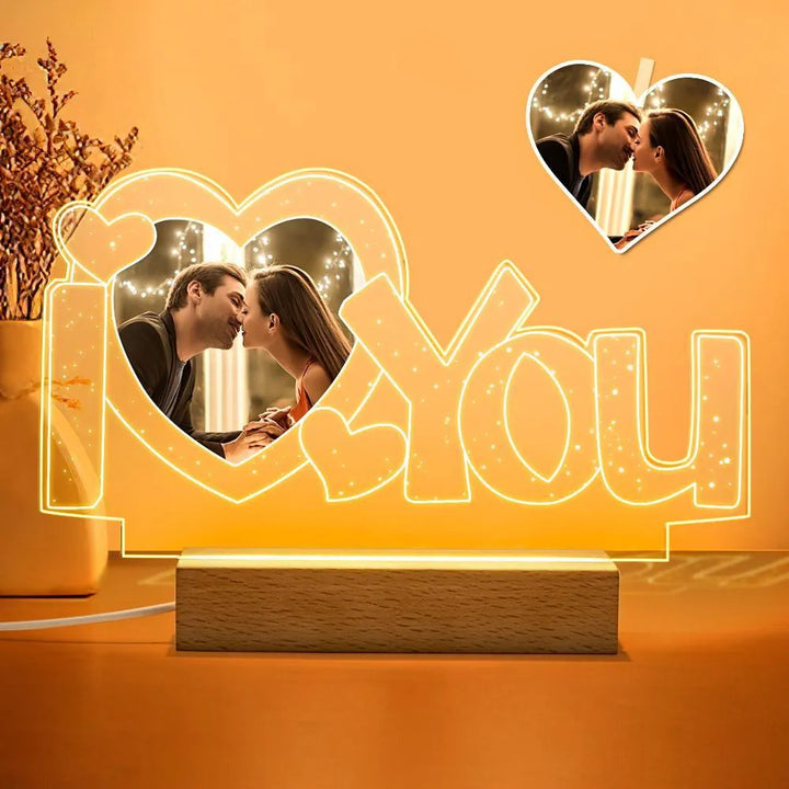 Custom Acrylic I Love You Photo Night Light - themiraclebrands.com