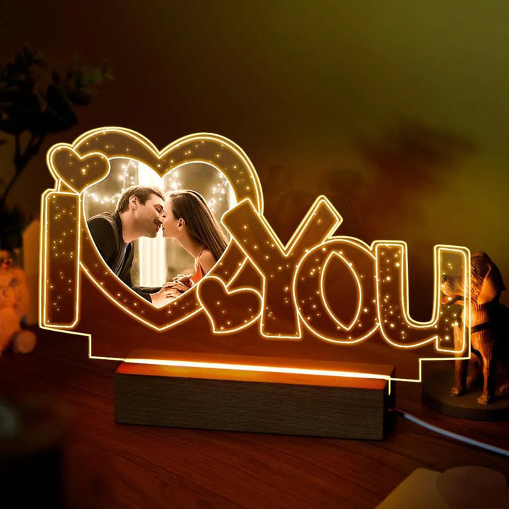 Custom Acrylic I Love You Photo Night Light - themiraclebrands.com