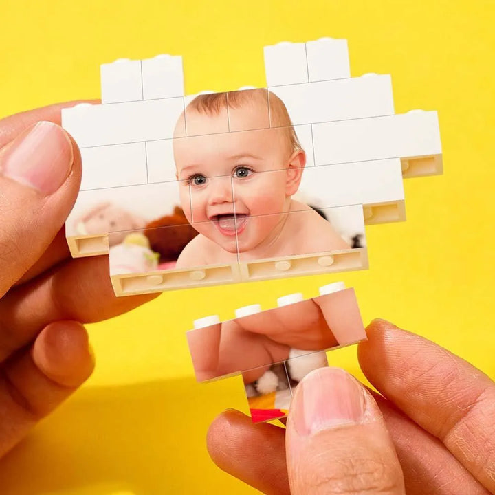 Custom Building Brick Heart-Shaped Photo Block Children's Day Personalized Gift - themiraclebrands.com