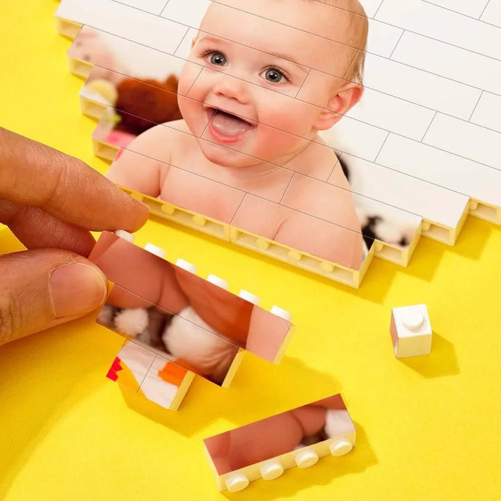 Custom Building Brick Heart-Shaped Photo Block Children's Day Personalized Gift - themiraclebrands.com