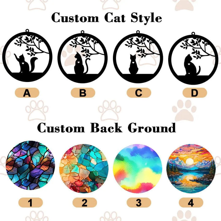 Custom Cat Memorial Suncatcher: Pet Loss Sympathy Ornament - themiraclebrands.com