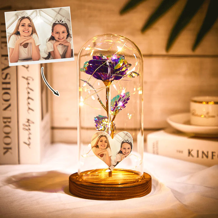 Custom Heart-Shaped Photo LED Eternal Rose Night Light - themiraclebrands.com