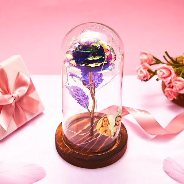 Custom Heart-Shaped Photo LED Eternal Rose Night Light - themiraclebrands.com