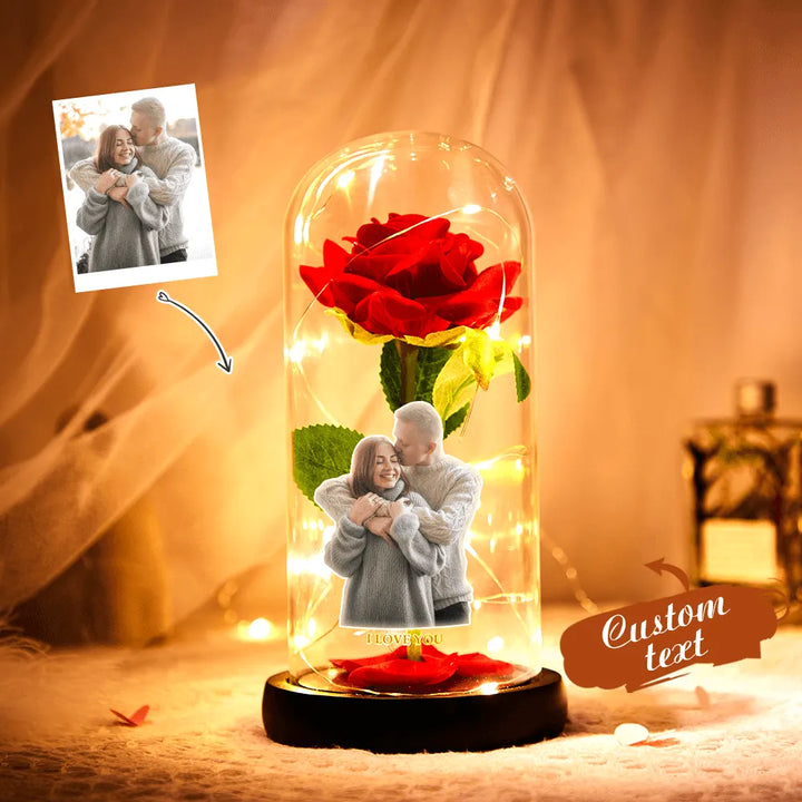 Custom LED Night Light Eternal Red Rose Flower Decoration - themiraclebrands.com