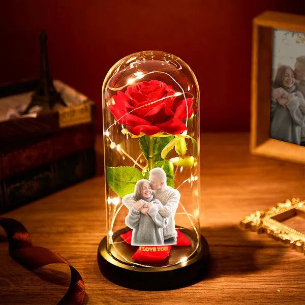 Custom LED Night Light Eternal Red Rose Flower Decoration - themiraclebrands.com