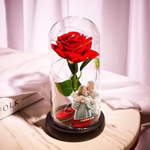 Custom LED Night Light Eternal Red Rose Flower Decoration - themiraclebrands.com