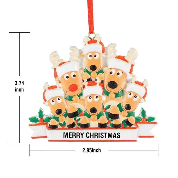 Custom Reindeer Family Christmas Ornament - themiraclebrands.com